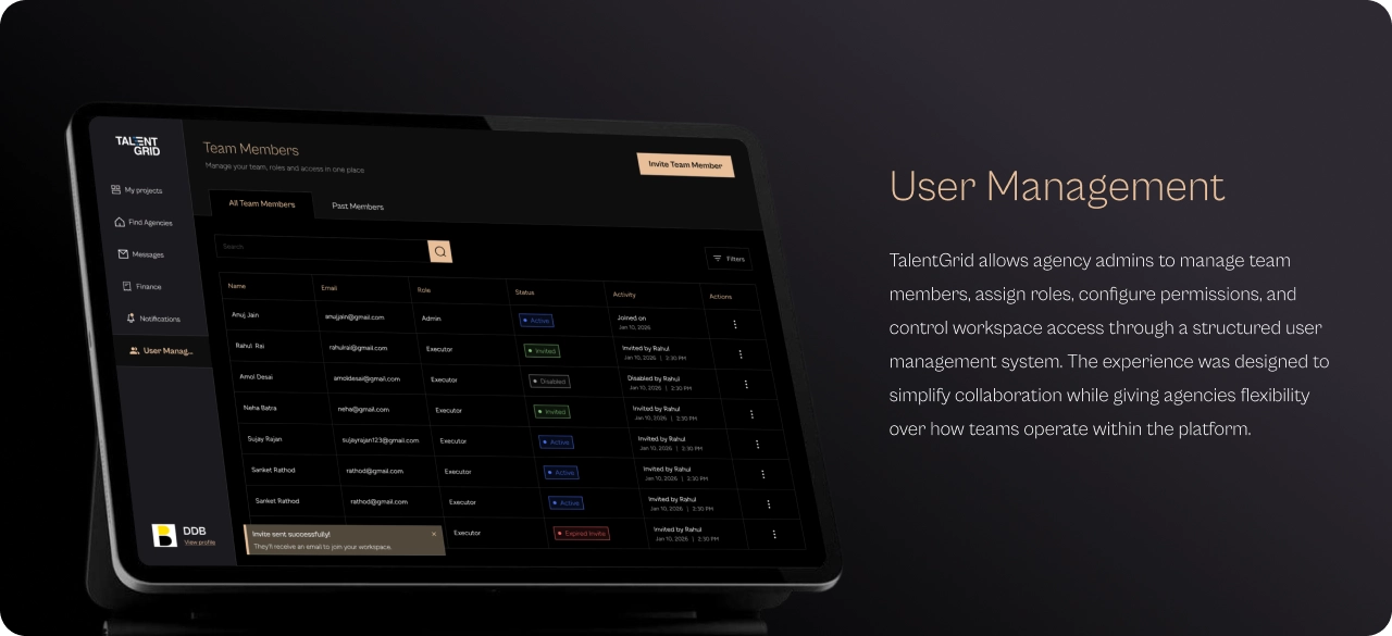 TalentGrid Agency Experience